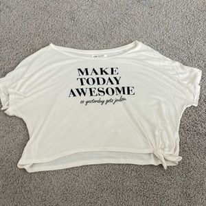 cropped t shirt with tie